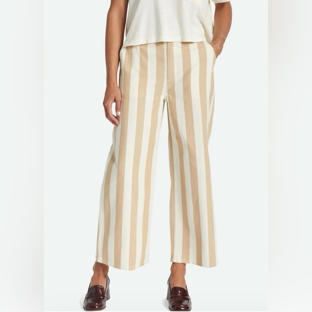 Size 24, tan and white striped pants!